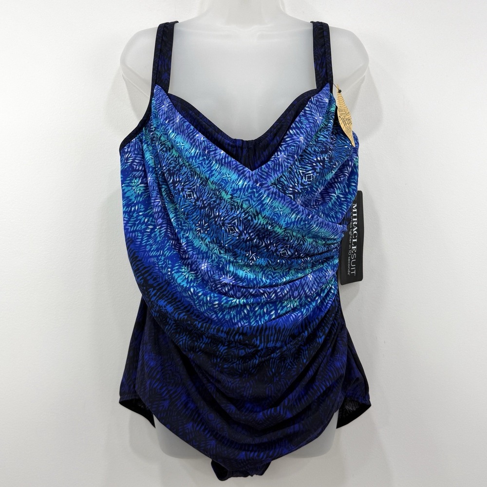 MiracleSuit One Piece Swimsuit Womens 22W NWT Seraphina Curacao Slimming Beachy